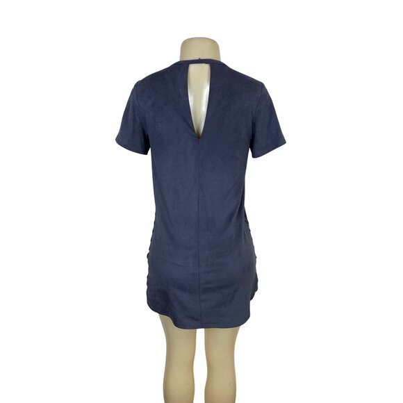 Abbeline Womens Short Sleeve Gray Mini Dress With Lace-Up Side Detail Sz S - Picture 3 of 7